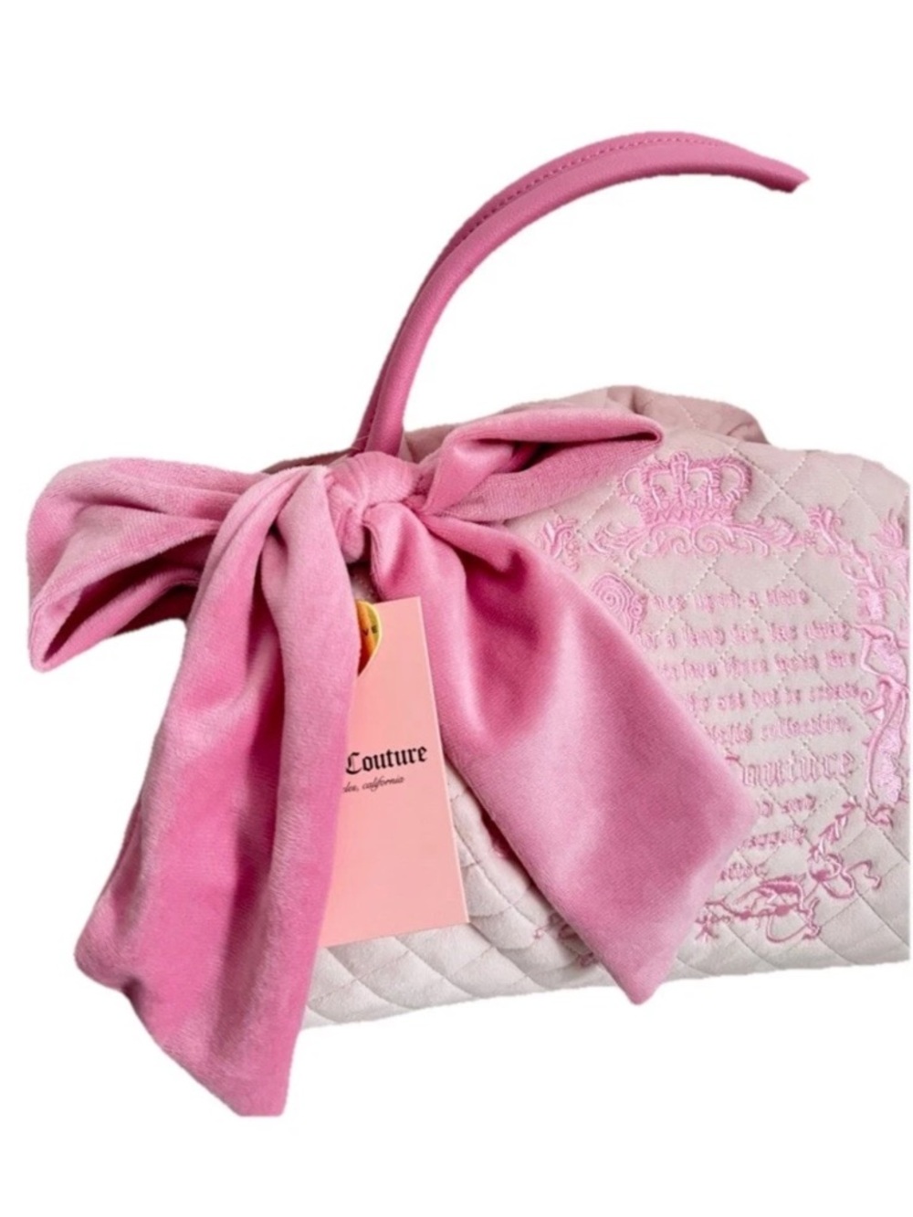 NWT Juicy Couture Juicy Tale Bowler Satchel quilted powder blush Pink - Picture 3 of 4